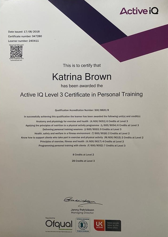 IQ Active Level III Personal Trainer