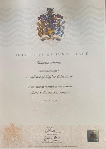 Sunderland University Cert Ed in Sports & Exercise Sciences